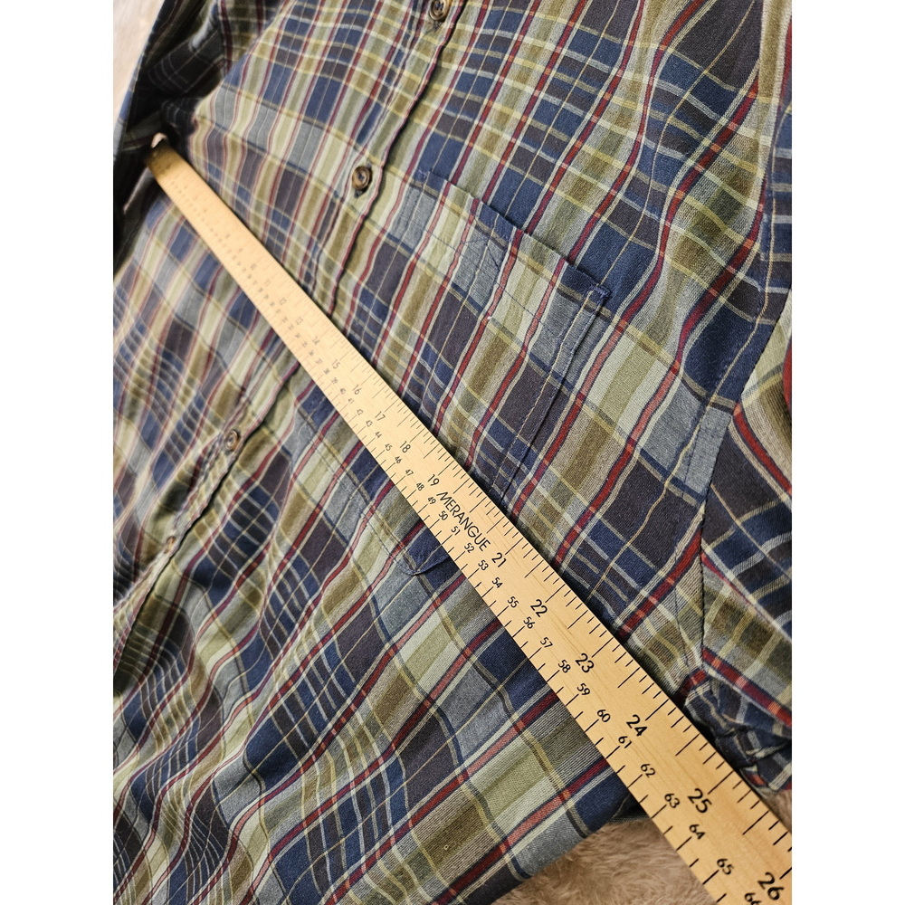 Tilley CoolMax Shirt Button-down Blue Green Red Multicolor Plaid Men's Size L - Picture 6 of 10